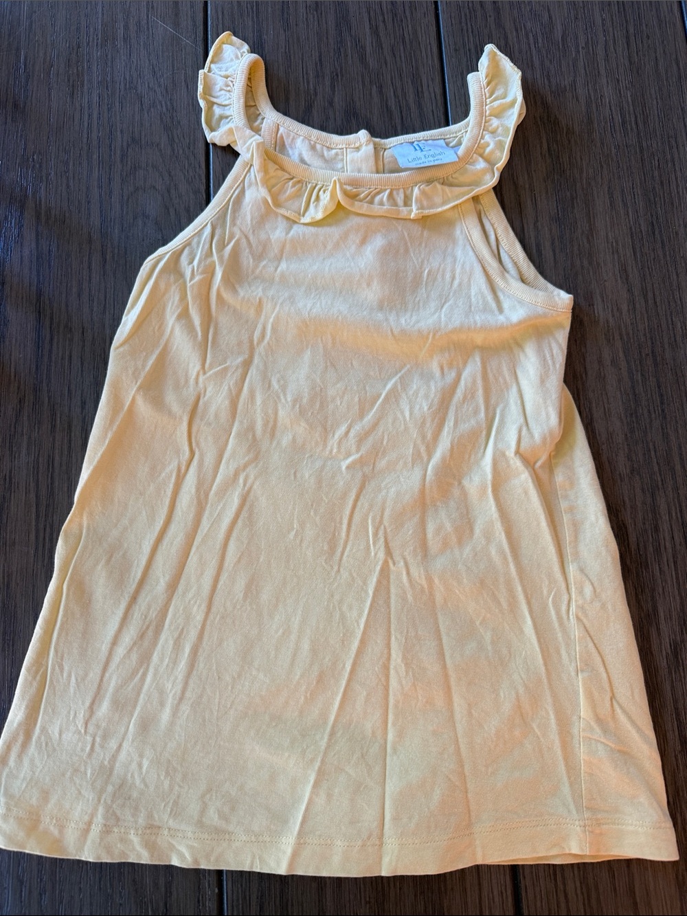 Little English Cream Ruffle-Trim Tank Top